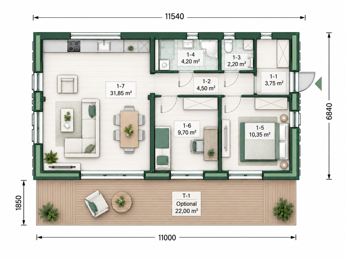 Grundriss Tiny-Haus