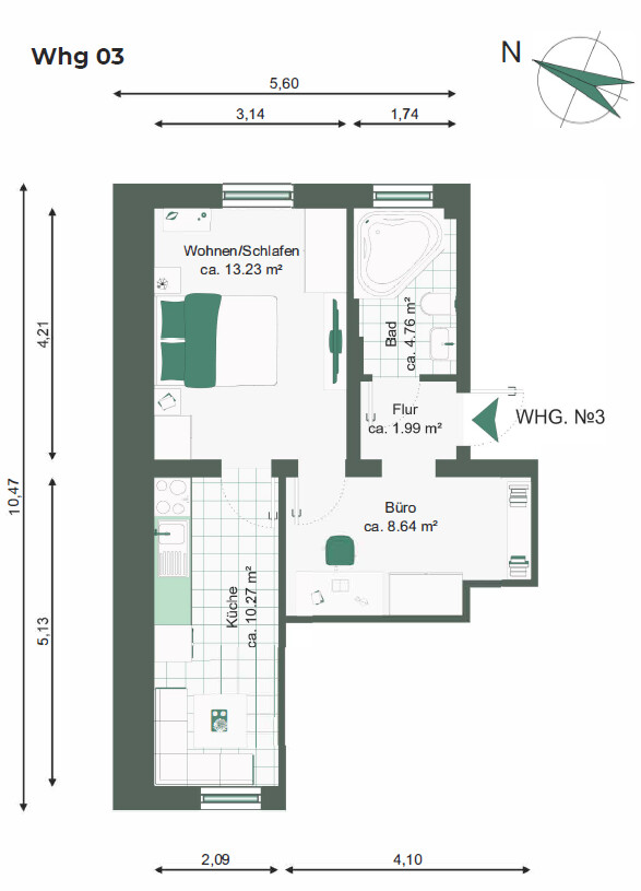 Grundriss Whg 03