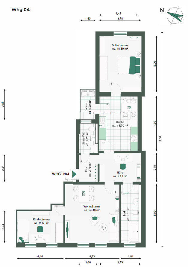 Grundriss Whg 04