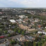 Luftaufnahme der Neuen Neustadt in Magdeburg, Archivaufnahme vom Mai 2022.